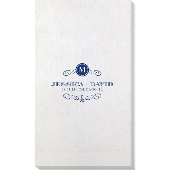 Initial Scroll Bamboo Luxe Guest Towels